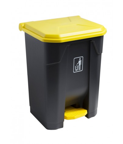 Container with pedal 40 Liters. Yellow lid