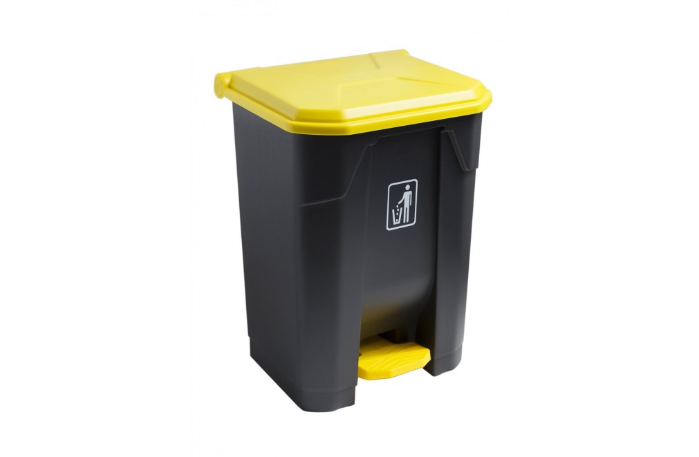Container with pedal 40 Liters. Yellow lid