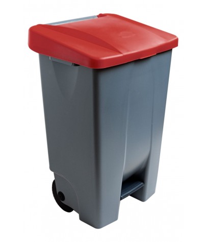 Container mit Pedal 80 Liters. Deckel in rot