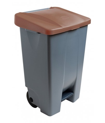 Container with pedal (80 Liters). Lid in brown