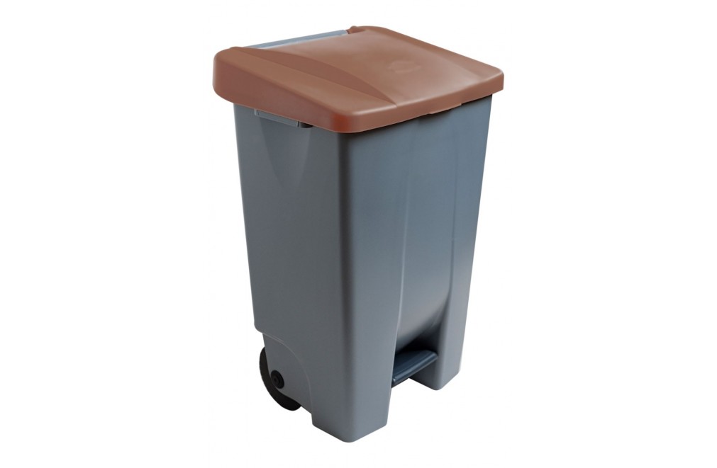 Container with pedal (80 Liters). Lid in brown