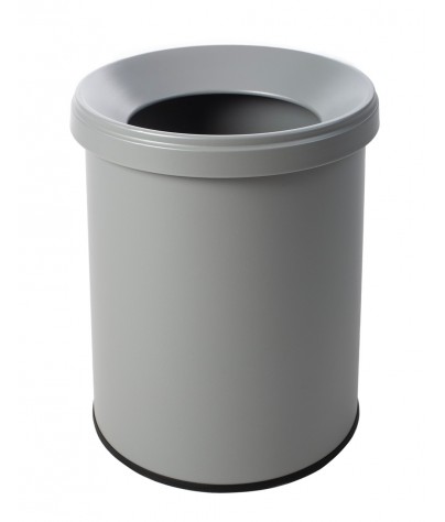 Wastepaper basket with protective ring on base. 15 Liters (Grey)