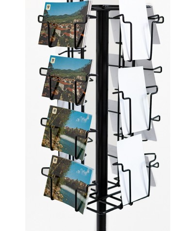 Rotating postcard display with 24 compartments