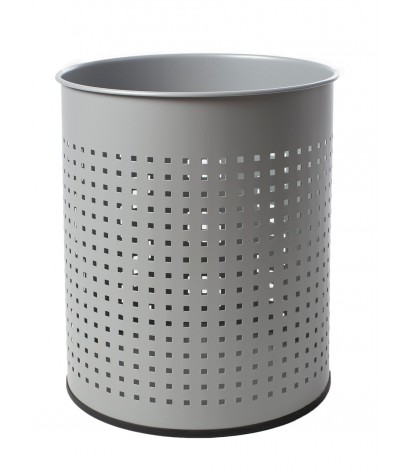 Perforated metal wastebasket (Silver)