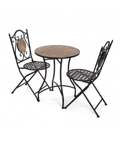Set of table and 2 garden chairs, Mediterranean model