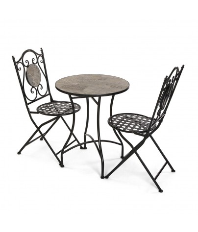 Set aus Tisch und 2 Gartenstühlen, mediterranes 3 Modell