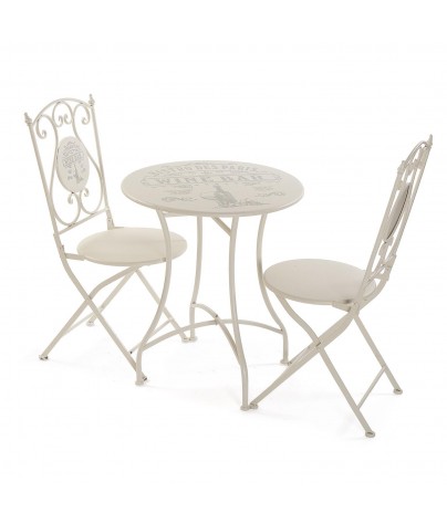 Set of table and 2 garden chairs, Paris model
