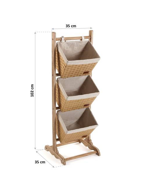 Badezimmermöbel mit 3 Körben, Modell “Cesta” (Braun) Badezimmermöbel mit 3 Körben, Modell “Cesta” (Braun)