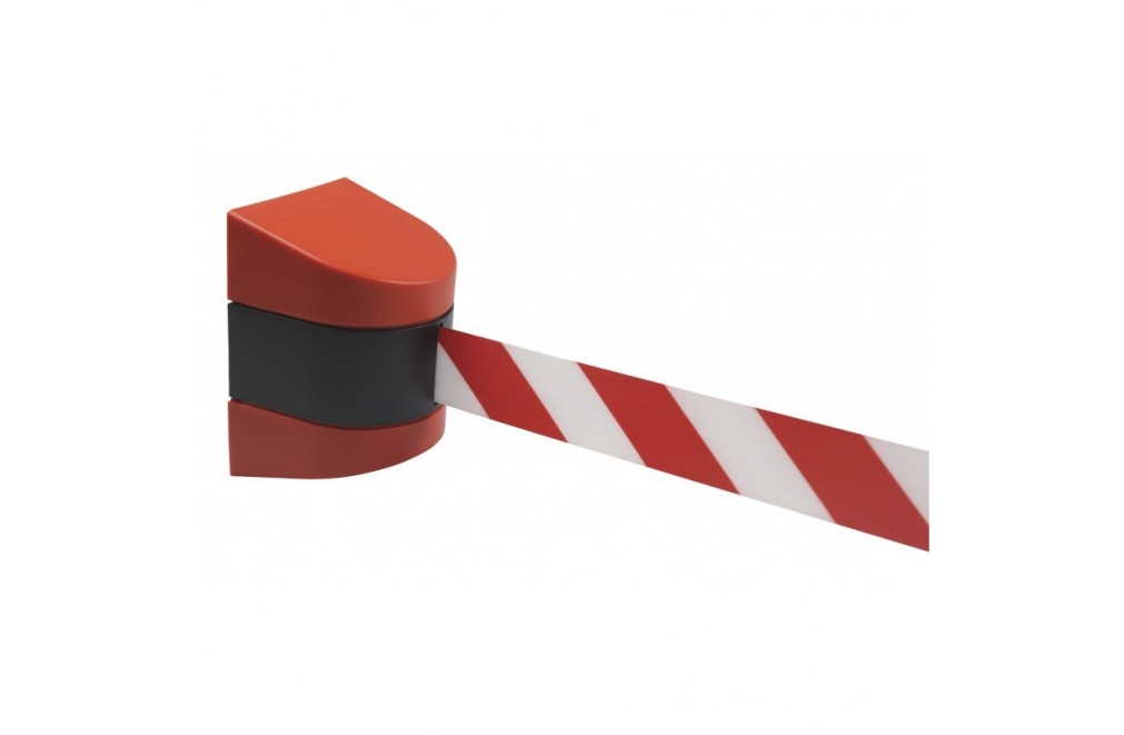 ABS wall separator post with 5m tape (Red - White)