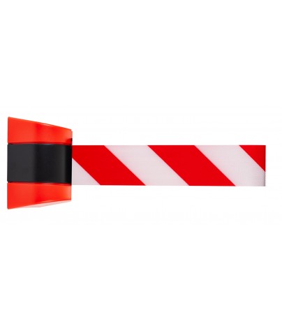 Poste separador de pared de ABS con cinta de 10 metros  (Roja - Blanca)