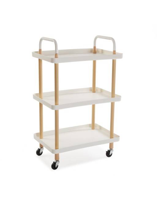 Carro con ruedas y 3 estantes, modelo Praga. Color blanco Carro con ruedas y 3 estantes, modelo Praga. Color blanco