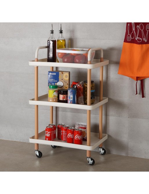 Cart with wheels and 3 shelves, model Praga. White color Cart with wheels and 3 shelves, model Praga. White color