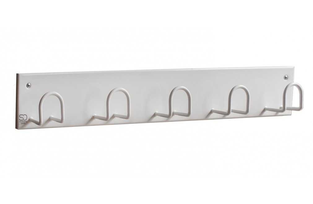 Wall-mounted rack  with 5 hooks. White color