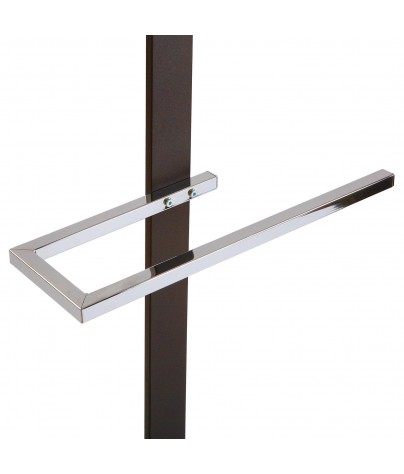 Coat stand or suit valet stand, chrome and brown steel model