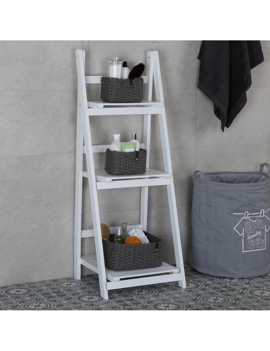 Bathroom shelf with wheels, 3 shelves. Model Detroit (White)