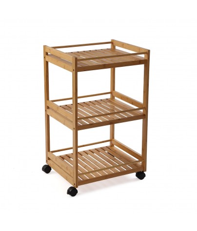 Cart with basket and three shelves, model Bamboo