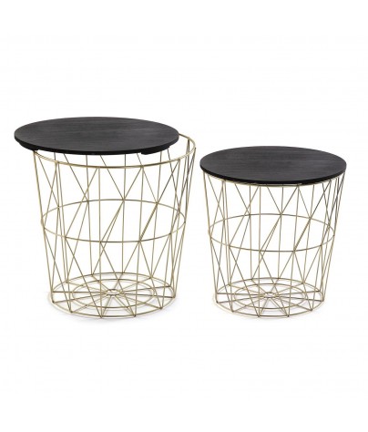 Set of two side tables, model "Double" (Metal)