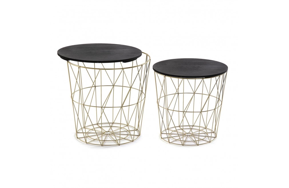 Set of two side tables, model "Double" (Metal)