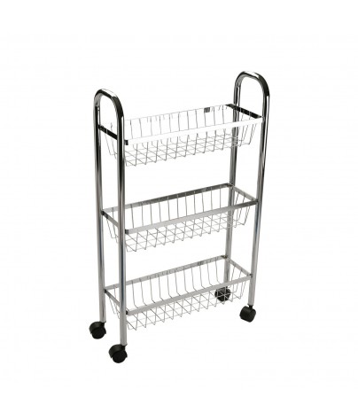 Cart with wheels and 3 shelves, model Metal