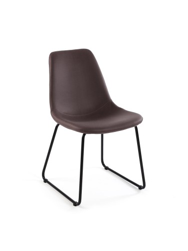 Quatre chaises de cuisine, modèle Poli (Brun)