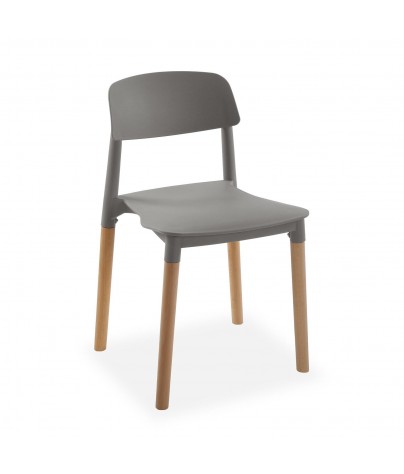 Quatre chaises de cuisine gris, modèle hêtre