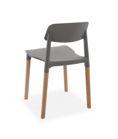 Four Kitchen chairs in gray, Beech model
