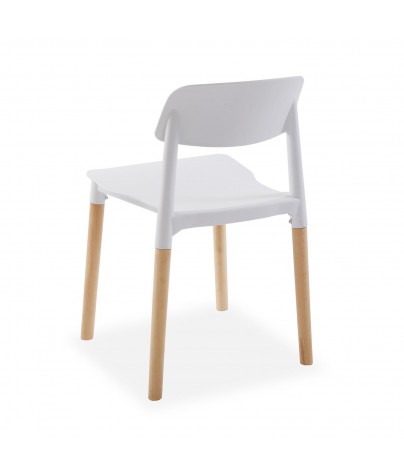 Four Kitchen chairs in white, Beech model