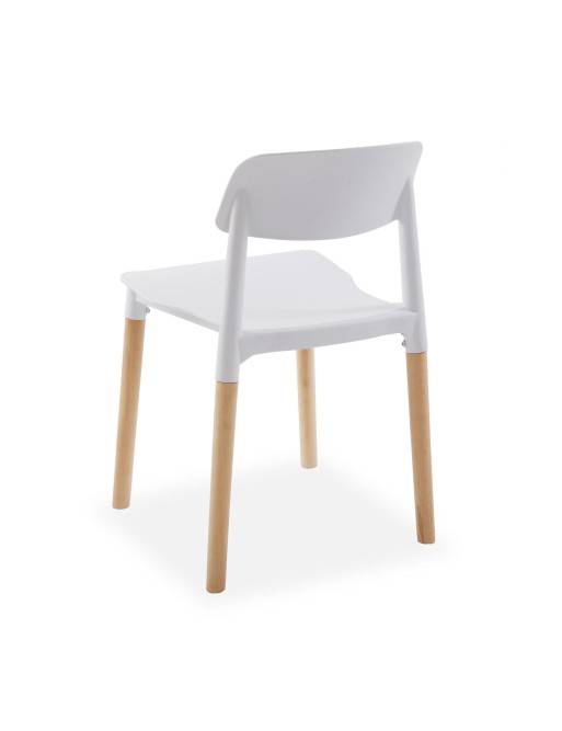 Four Kitchen chairs in white, Beech model Four Kitchen chairs in white, Beech model