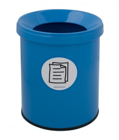 Wastepaper basket with protective ring on base. 15 Liters. 3 Colors