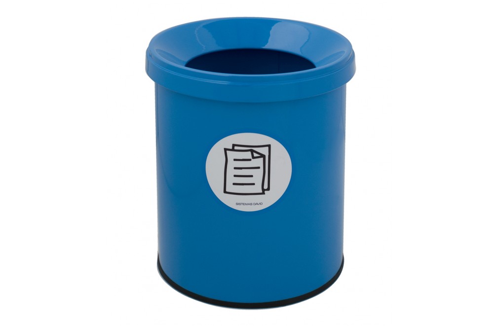 Wastepaper basket with protective ring on base. 15 Liters. 3 Colors