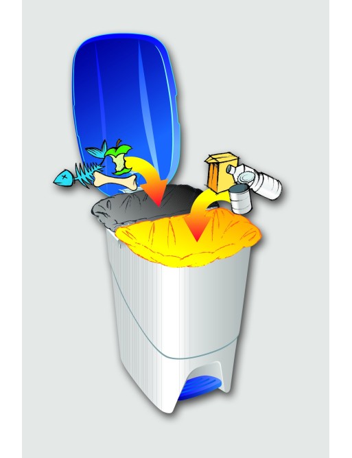 Cubo de basura con separador interior. Capacidad 25 litros. 5 Colores