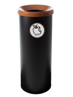Papelera metálica de reciclaje negra con tapa. Capacidad 35 litros (5 colores)