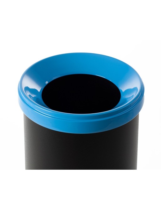 Poubelle de recyclage en métal noir avec couvercle. Capacité 15 litres (5 couleurs)