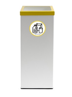 Papelera de reciclaje blanca metálica 44 Litros (5 colores)