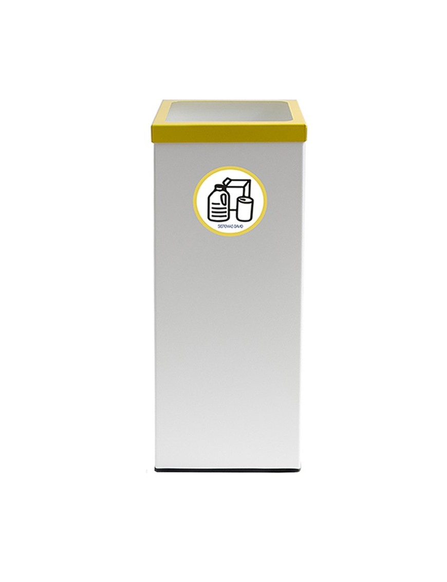 White metallic recycling bin 44 Liters (5 colors)