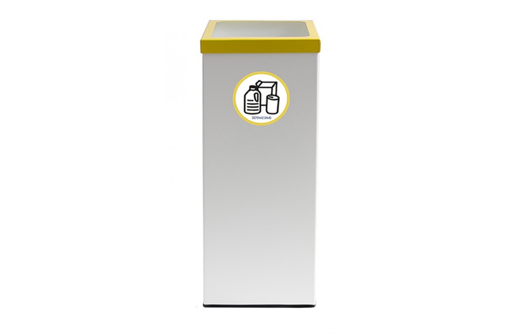 White metallic recycling bin 44 Liters (5 colors)