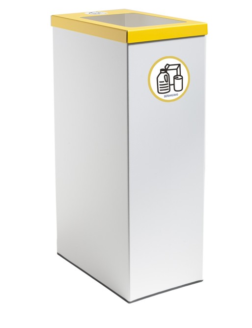 White metallic recycling bin 70 Liters (5 colors)