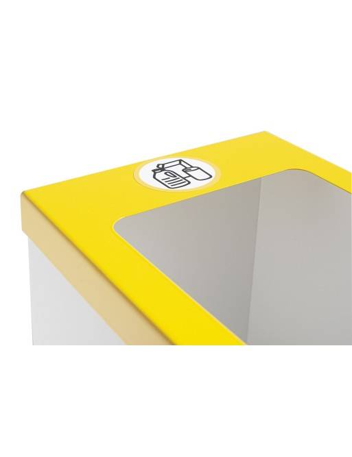 Papelera de reciclaje blanca metálica 70 Litros y tapa en 5 colores