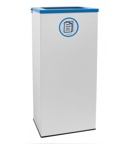 Papelera de reciclaje metálica blanca 76 Litros con tapa (5 colores)