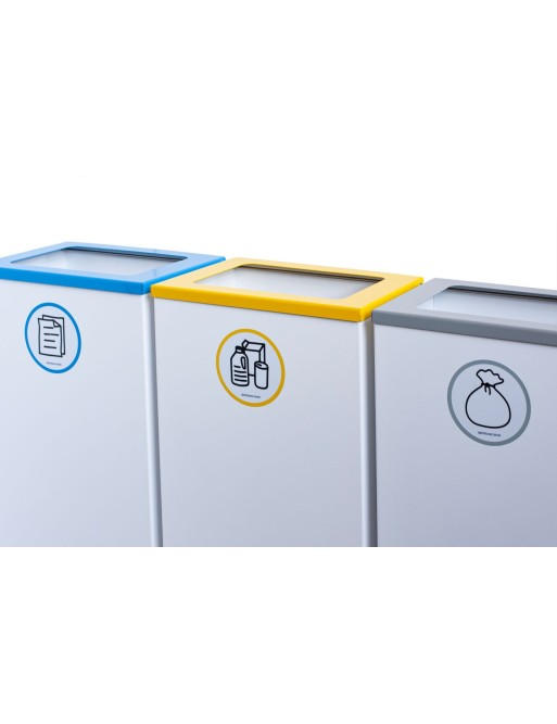 Wastepaper basket 76 Liters. Textured white color (Blue)