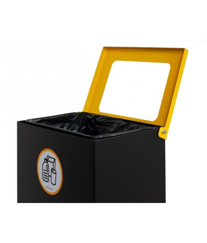 Papelera contenedor de reciclaje 76 Litros. Tapa color Amarilla
