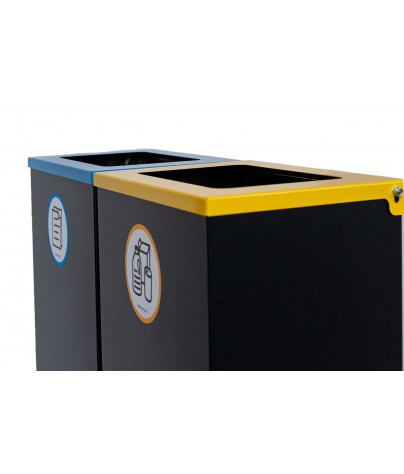 Papelera contenedor de reciclaje 76 Litros. Tapa color Amarilla