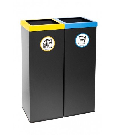 Schwarzer Metall-Recyclingbehälter 44 Liter (5 Farben)