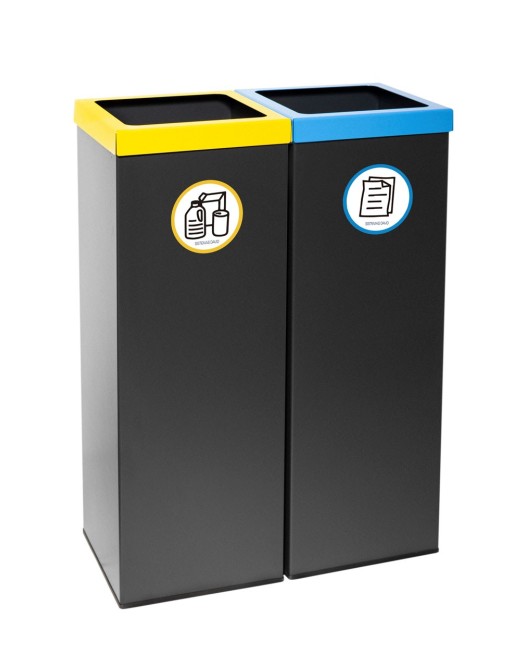 Schwarzer Metall-Recyclingbehälter 44 Liter (5 Farben)