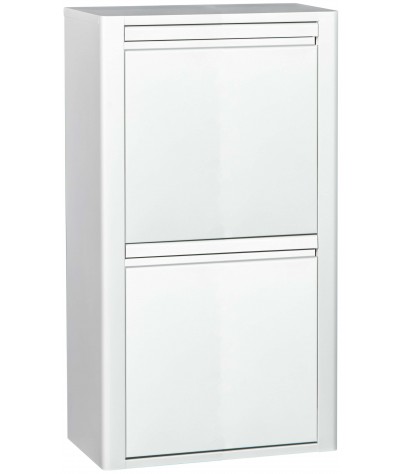 Mueble metálico para reciclaje con cuatro compartimentos, modelo Viena 2 (Blanco)
