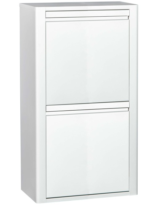 Metallmöbel für Recycling mit vier Fächern, Modell Wien 2 (Weiß)