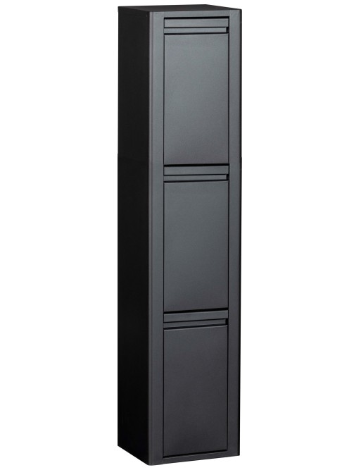 Mueble metálico para reciclaje con tres compartimentos, modelo Viena 2 (negro) Mueble metálico para reciclaje con tres compartimentos, modelo Viena 2 (negro)