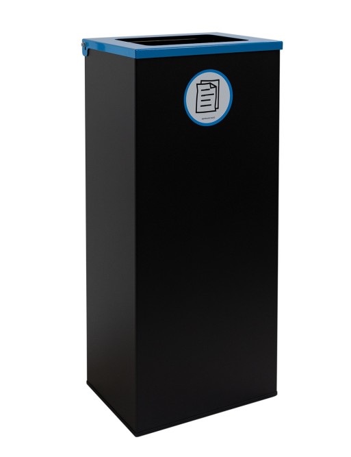 Papelera de reciclaje metálica negra 91Litros con tapa (5 colores)