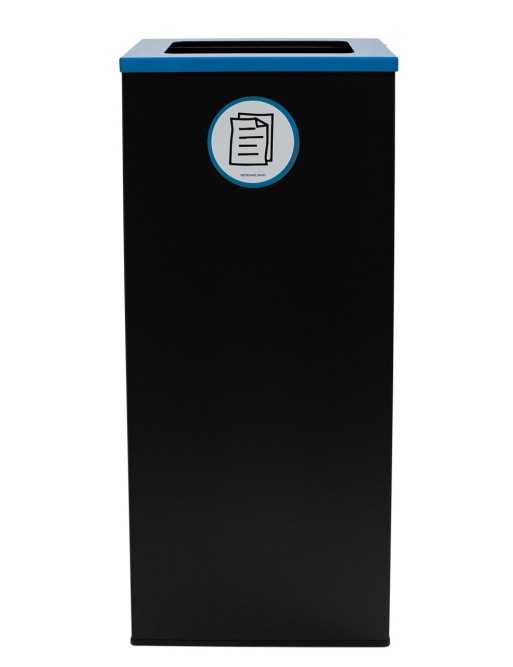 Papelera de reciclaje metálica negra 91Litros con tapa (5 colores)