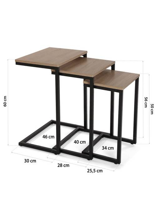 Set of three side tables, model Office Set of three side tables, model Office